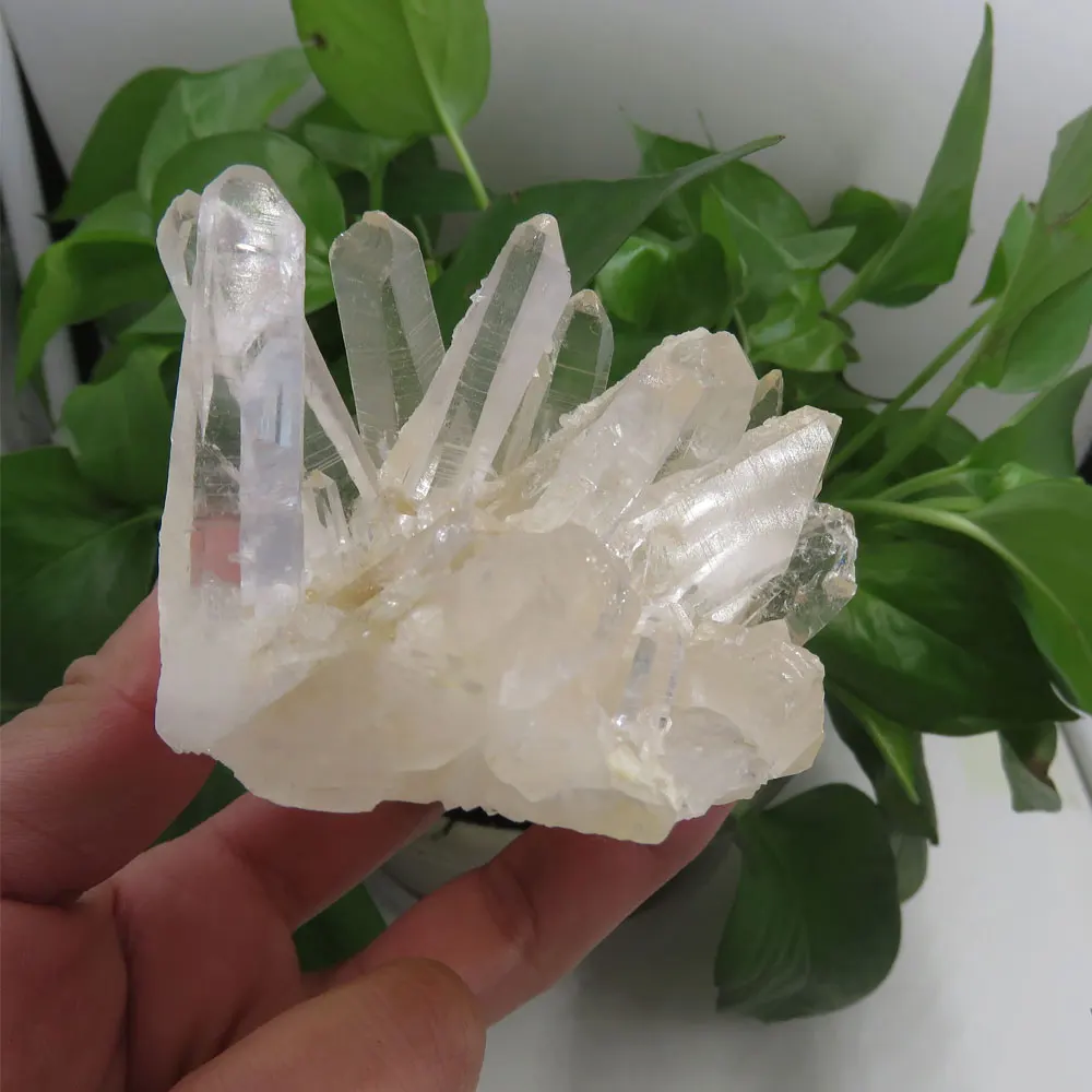 Редкий 235 г натуральный камень аура кварцевый белый кристалл Кластерные точки