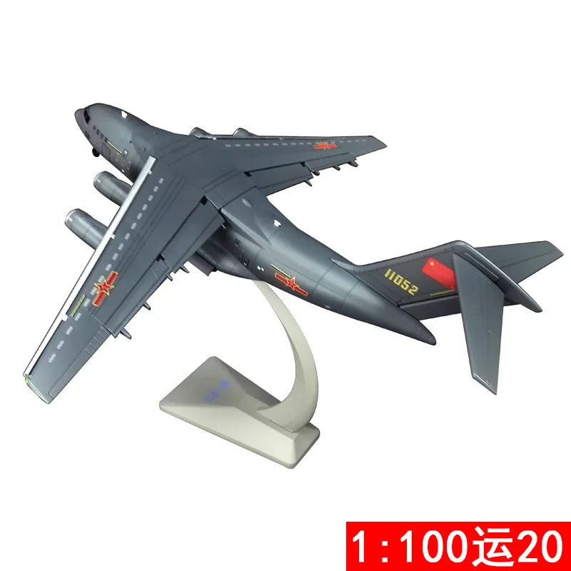 

Yun 20 Strategic Transport Aircraft Model 1: 100 Large Transport Aircraft Y20 Kunpeng Simulation Alloy Military Model Ornaments