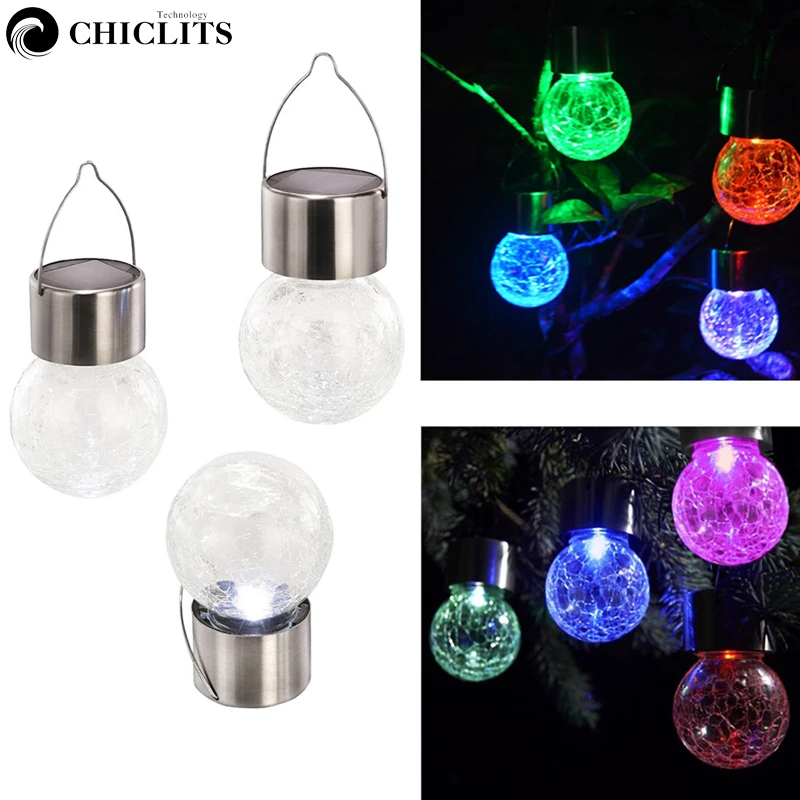 Светодиодная лампа Chiclits со стеклянными шариками на солнечной батарее подвесной