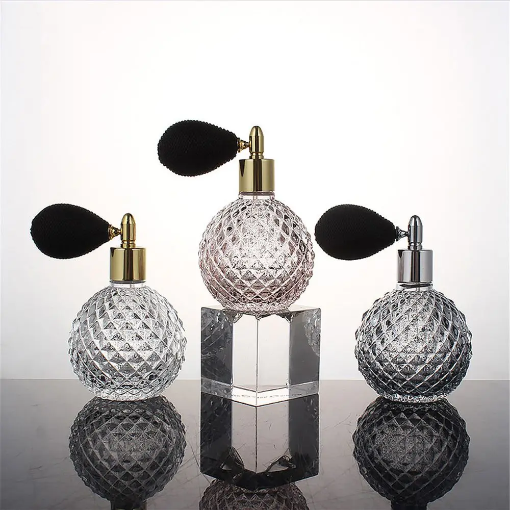 

100ml Empty Perfume Bottle Luxury Vintage Crystal Glass Atomizer Bottle Cosmetics Dispenser Refillable Travel Accessories