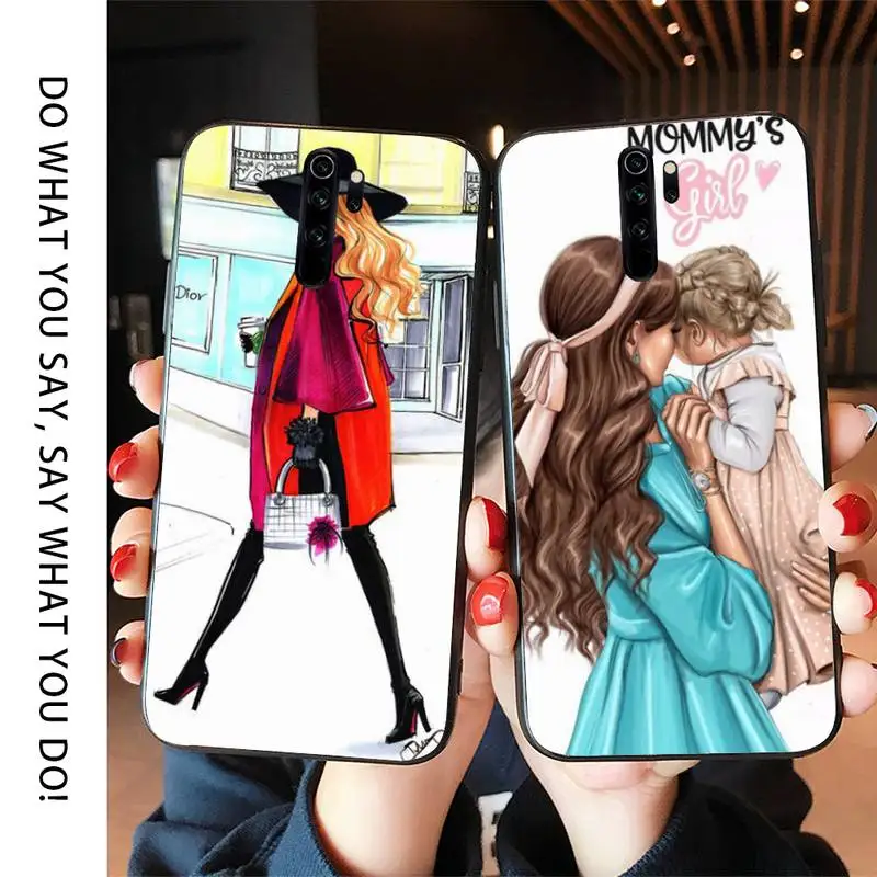 Модные черные коричневые волосы для малыша и мамы Королевы девочек Изысканная