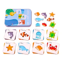 childrens animal cartoon cards guess who i am game shape recognition parent child interactive wooden toys