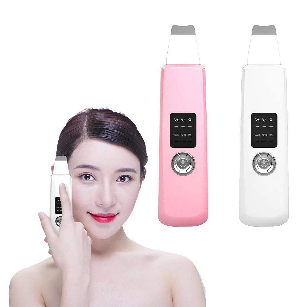 

Ultrasonic Facial Skin Scrubber Cleaner Deep Face Cleaning Blackhead Shovel Skin Peeling Facial Pore Cleaner Scrubber Machine