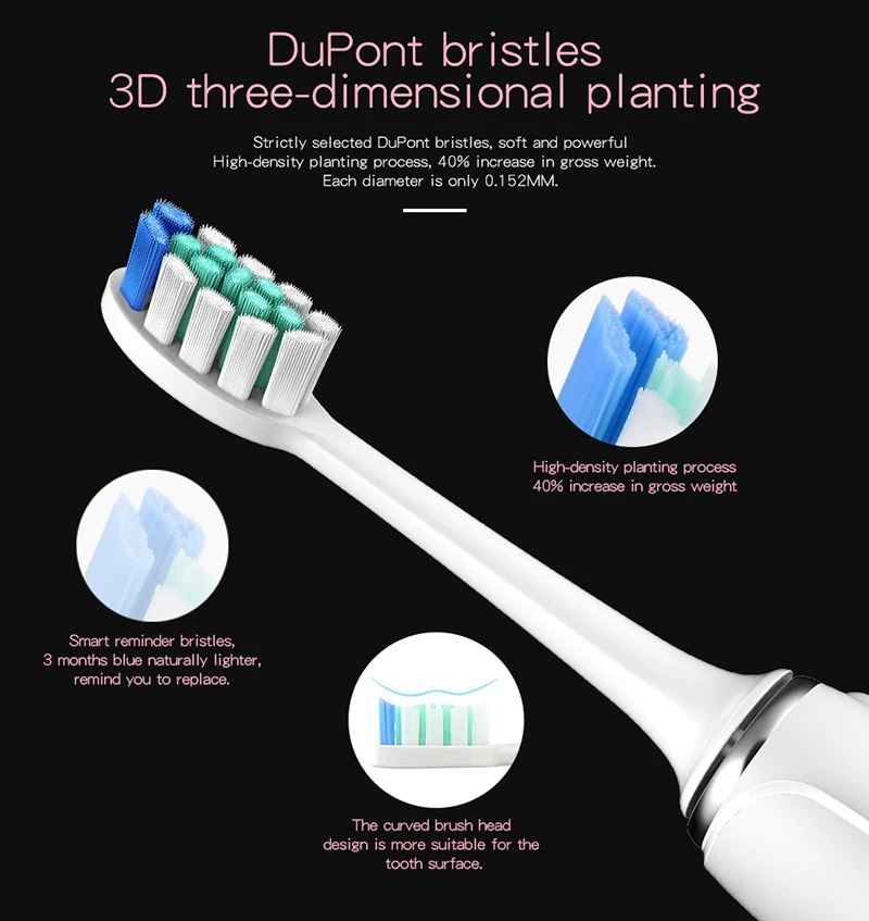 Electric Toothbrush With USB Rechargeable Tooth Brushes Ultrasonic Adult Waterproof  Teeth Brush | Бытовая техника