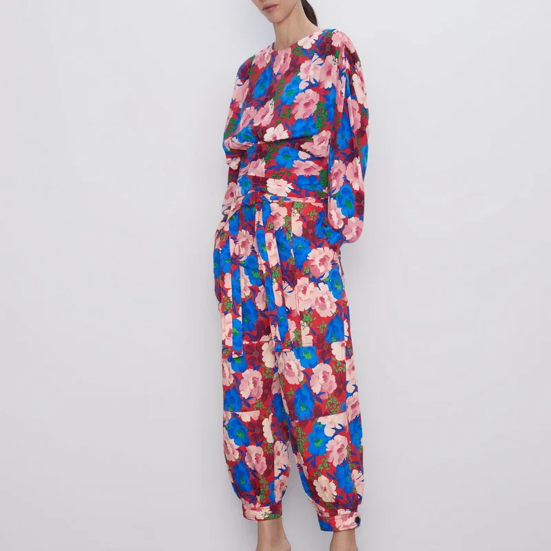 Женские цветочные наборы Осень 2019 Новая мода винтажная блузка с принтом рубашка