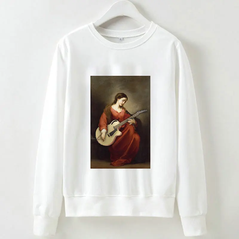 Женская Повседневная Толстовка в стиле панк белая толстовка с круглым вырезом и