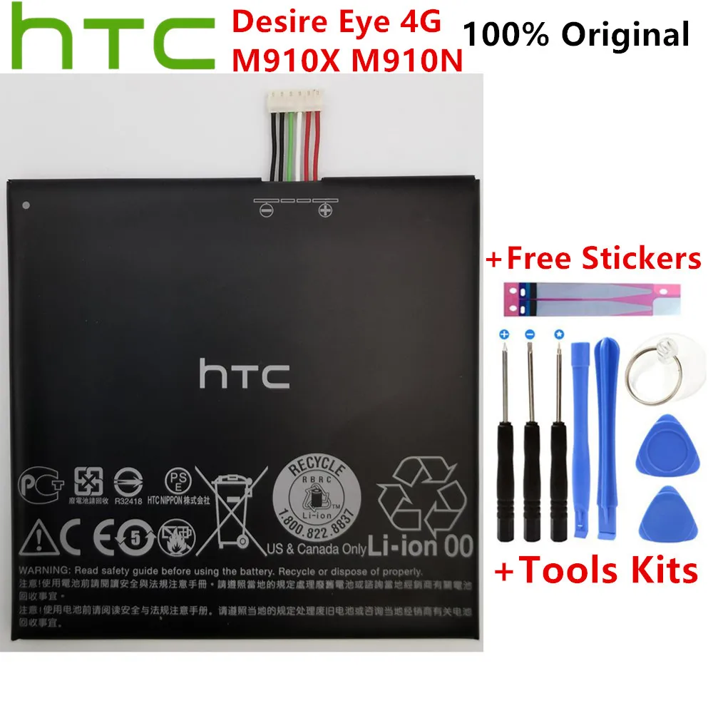 100% Original BOPFH100 B0PFH100 Li-ion Phone Battery for HTC Desire Eye 4G M910X M910n Batteries  + Gift Tools +Stickers
