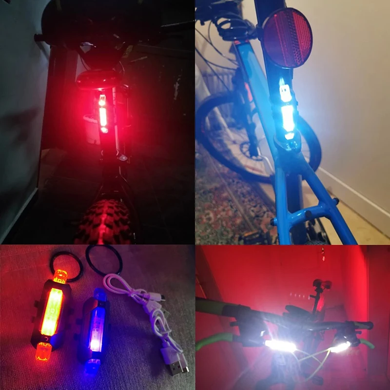 USB Rechargeable Waterproof Mountain Bike Lamp Warning Cycling Taillight LED Headlight Tail Light For Electric Scooter | Спорт и