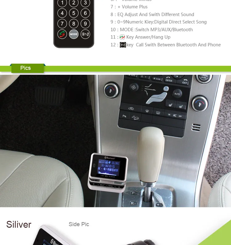 Автомобильный fm-передатчик Aux Bluetooth MP3 плеер 1,44 дюймов ЖК-экран гарнитура автомобильный комплект fm-радио адаптер Поддержка TF карта u-диск