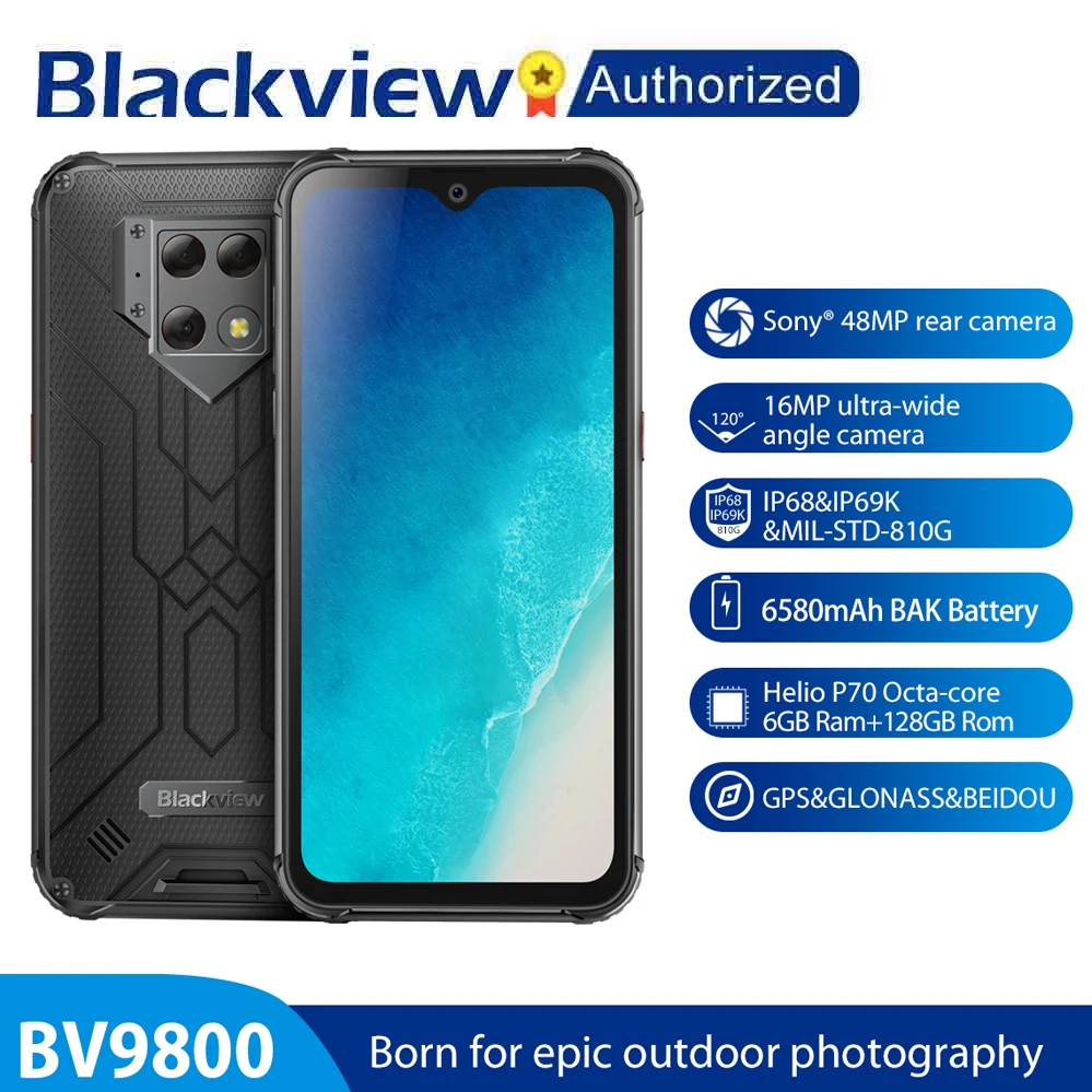 Смартфон Blackview BV9800 на Android 9 0 экран 6 3 дюйма IP68 и IP69K Восьмиядерный процессор Helio P70
