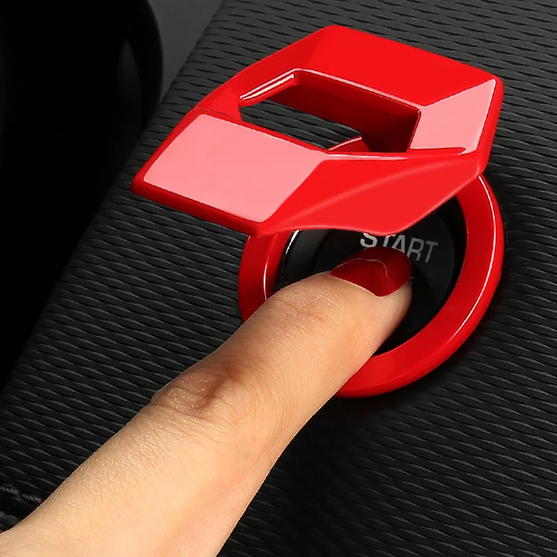 

Car Engine Start Stop Button Cover Ring Ignition Start Stop Button Case Switch Push Button Carbon Fiber Protection Cover Sticker