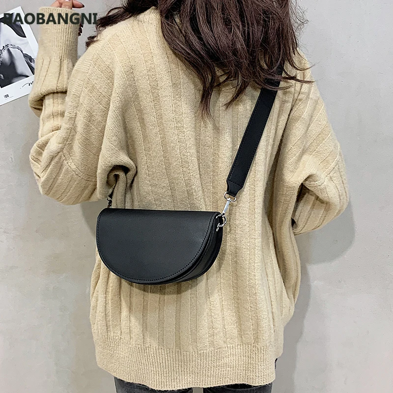 

Female Messenger Bag Waterproof Fashion Youth Girl Shoulder Bag PU Leather Personality Everyday Small Bags Wide Shoulder Strap