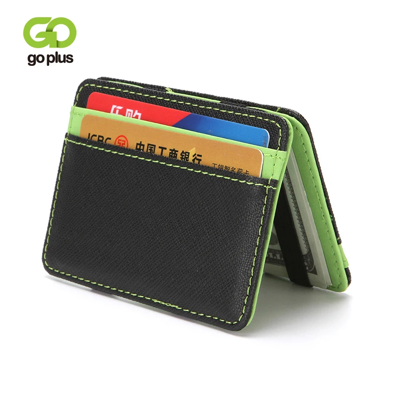

GOPLUS Korean Style Square Magic Wallet for Man 2021 Hip-Hop Patchwork High Quality Credit Bank Card Holder Leather Male Purses