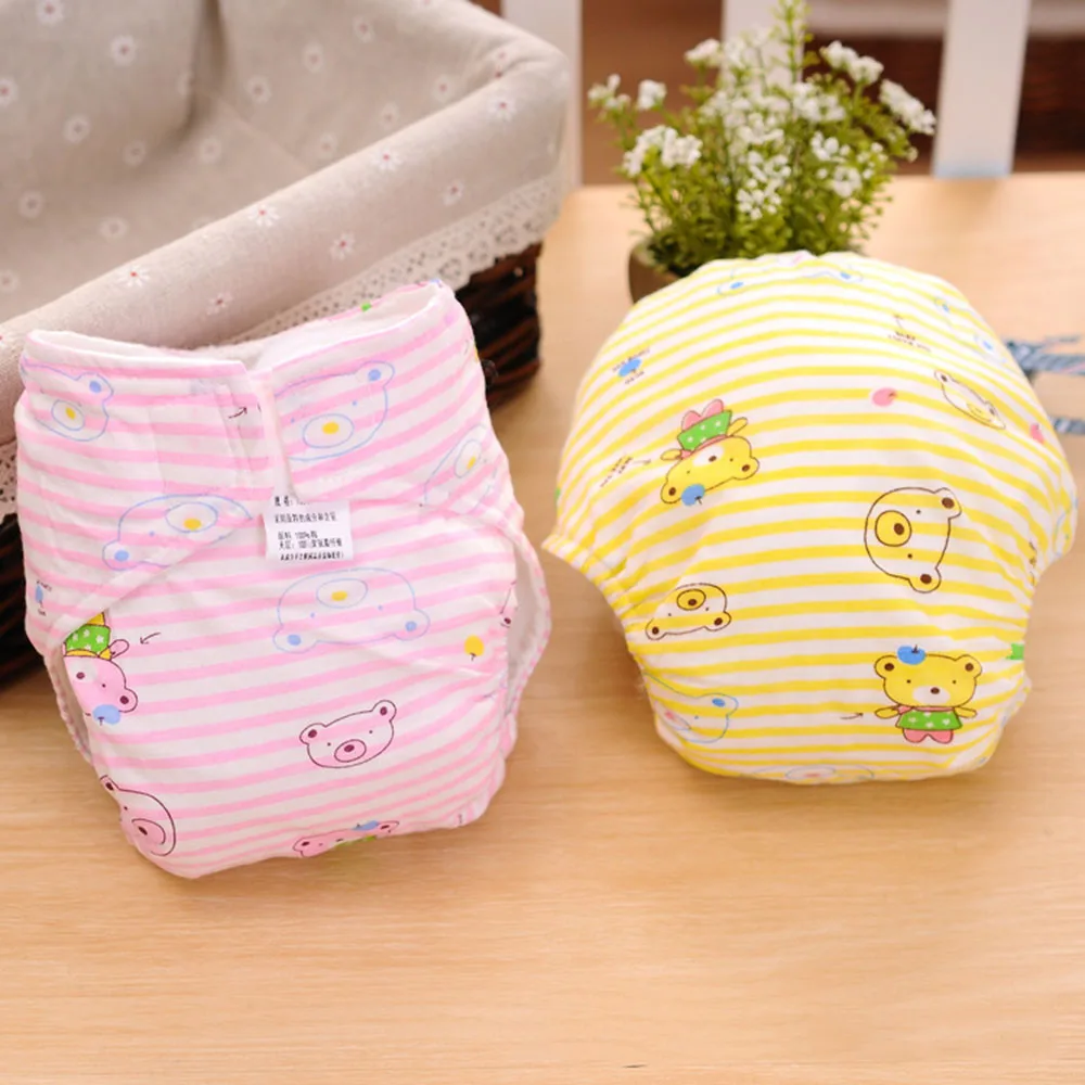 

Cloth Diaper Cover 2-Layer Nappy Panty Breathable Infant Cotton Waterproof adjustable and reuseable Random Color