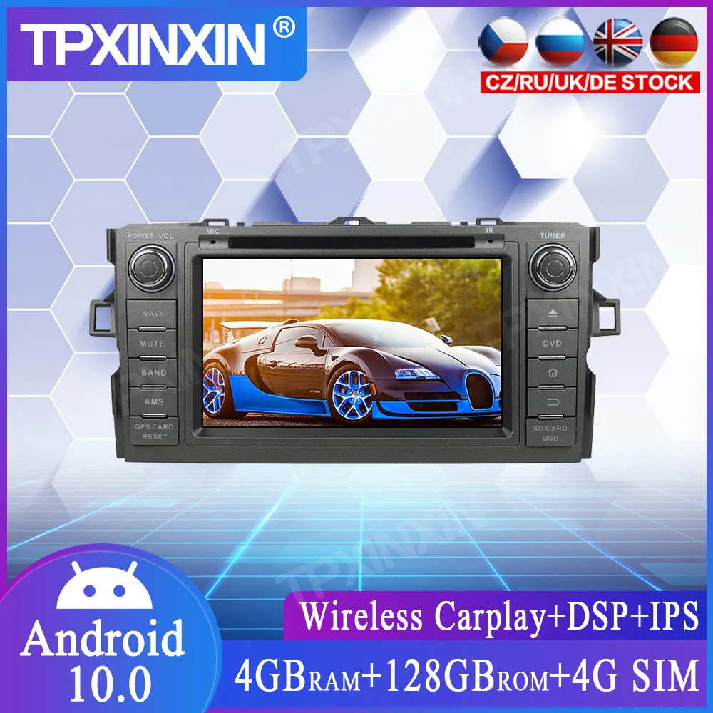 

4 + 128G PX6 Android 10,0 для Toyota Auris 2010-2014 Автомобильный мультимедийный плеер GPS Navi головное устройство радио аудио стерео магнитофон DSP