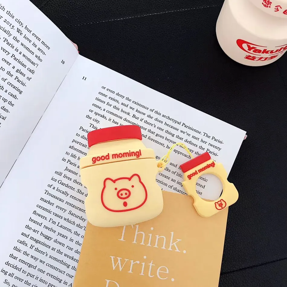 Yogurt Yellow Для AirPods чехол Boba Milk tea беспроводной чехол для наушников для Airpods 2 Защитная крышка Милая бутылка для напитков с кольцом на палец - Цвет: Yogurt Yellow