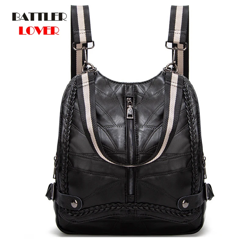 

Women Genuine Sheepskin Leather Backpacks Solid Travel Female Shoulder Bags Casual School Backpack Bag For Ladies High Quality