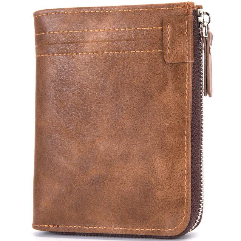 

High Quality Men's Wallet PU Leather RFID Blocking Anti-theft Male Short Retro Wallets Photo Card Holders Casual Coin Purse