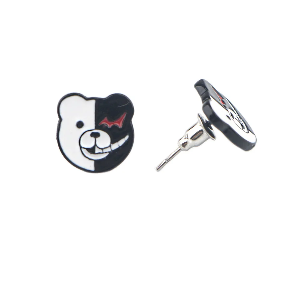 Аниме игры Danganronpa V2 эмаль металлический маленькие серьги Kawaii цифры Monokuma Nagito Komaeda