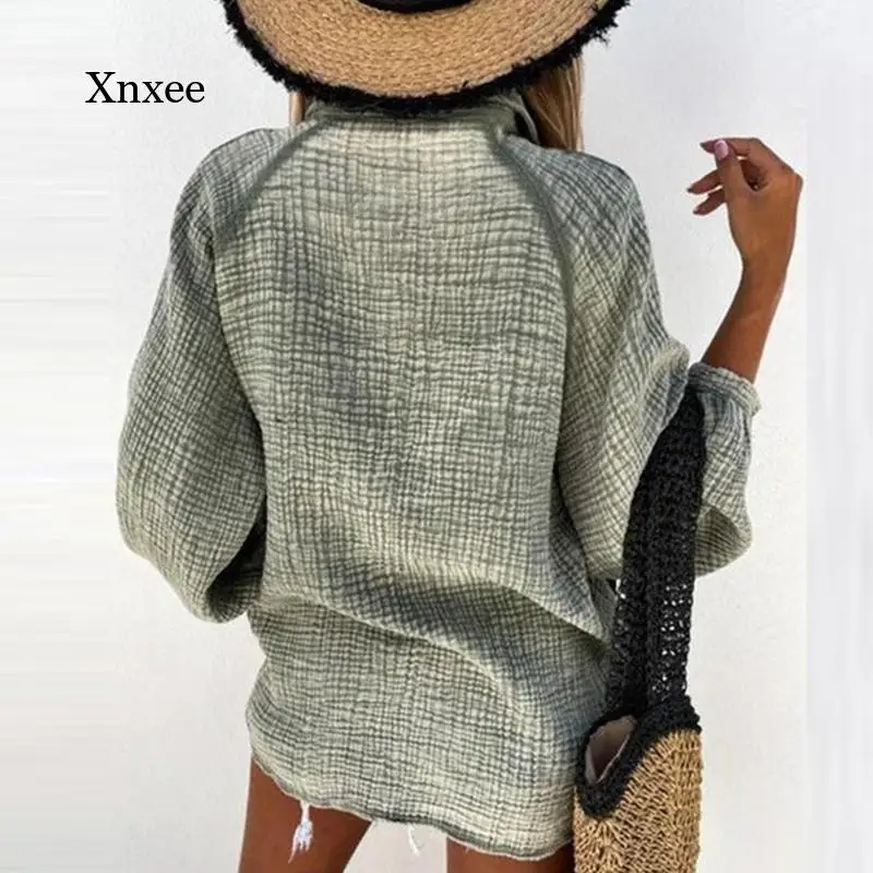 Новые женские осенне-зимние топы модные повседневные однотонные свободные