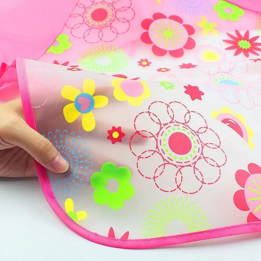 Animales de dibujos animados de Baberos adorables para beb&eacute; ni&ntilde;o de manga larga delantal desechable babero para cosas delantal de alimentaci&oacute;n infantil impermeable ni&ntilde;os D6g3-0