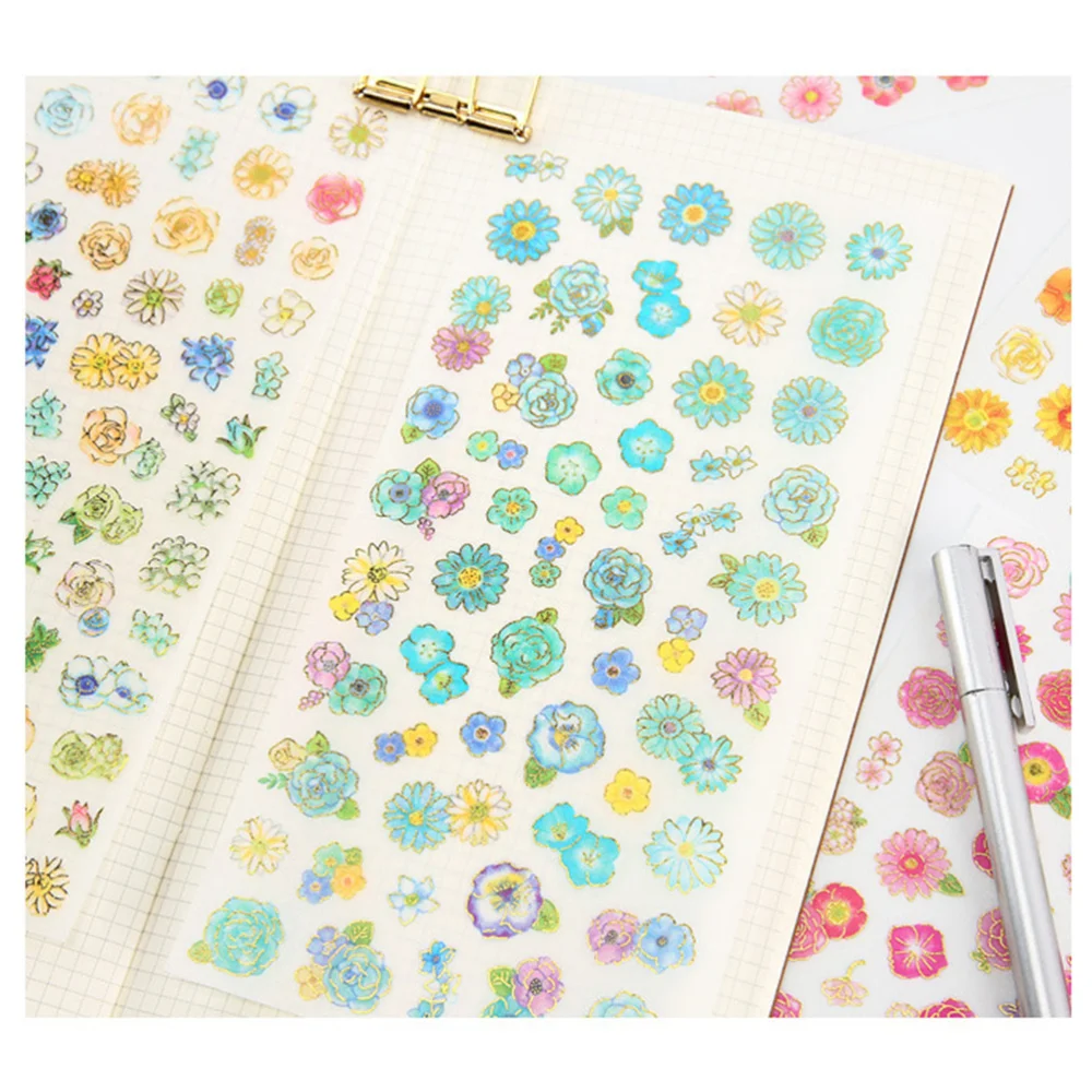 

6Pcs South Korea Stationery Stickers Lovely Flower DIY Album Hand Account Diary Notbook Little Decoration Stickers (Random