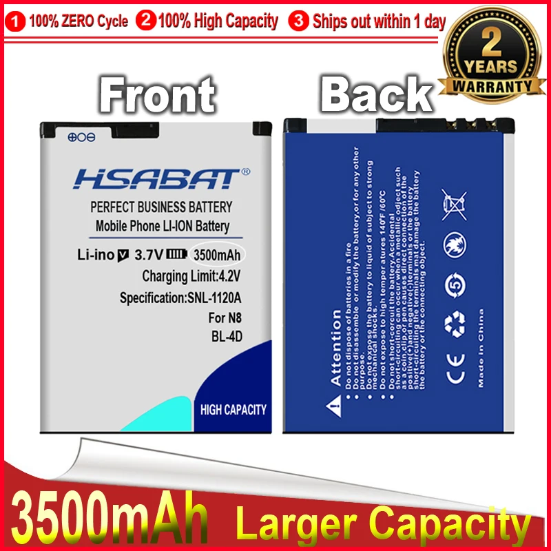 HSABAT 3500 мАч BL-4D / BL 4D мобильный телефон аккумулятор для Nokia N97 mini N8 N8-00 E5 E5-00 E7 E7-00 T7 702T N5