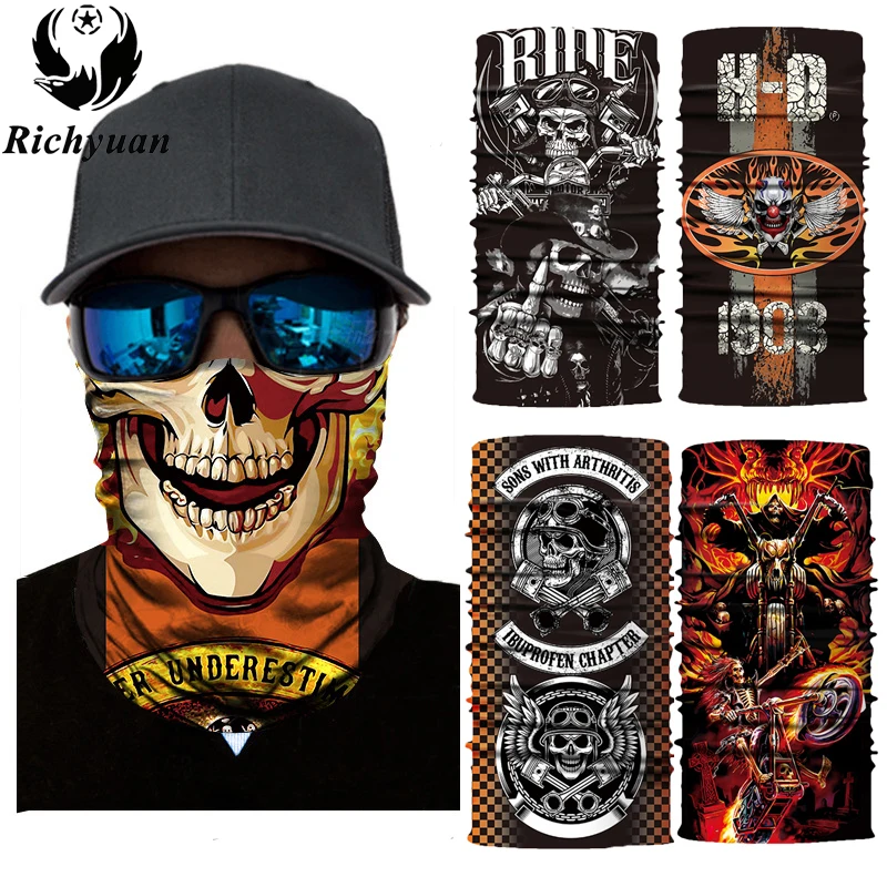 

Бесшовная Балаклава 3D, волшебный шарф, маска для шеи и лица, призрак, череп, скелет, головная бандана, ободок для мужчин, велосипед