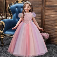 2022 sequins pink a line flower girls dresses party kids prom dress princess pageant evening gowns