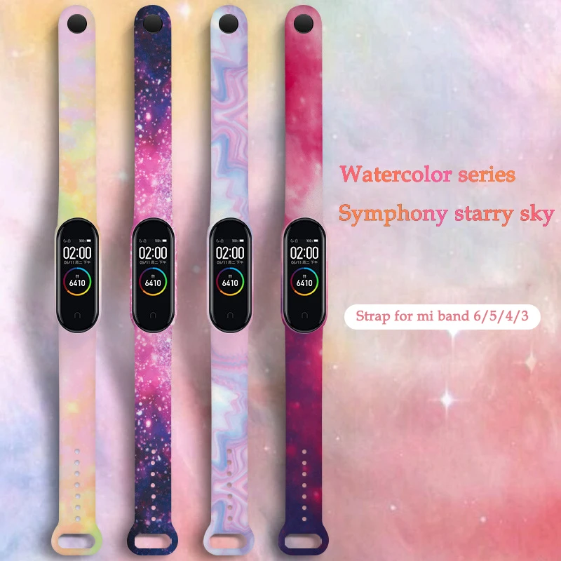 Ремешок силиконовый для Xiaomi Mi Band 7 6 5 4 3 сменный цветной браслет - купить по