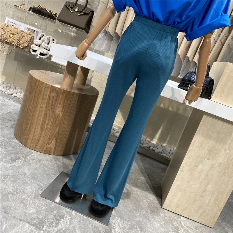 

Brand Original Design 2021 Casual Flared Trousers With Slit And High Waist To Show Slim Casual Wide-leg Pants