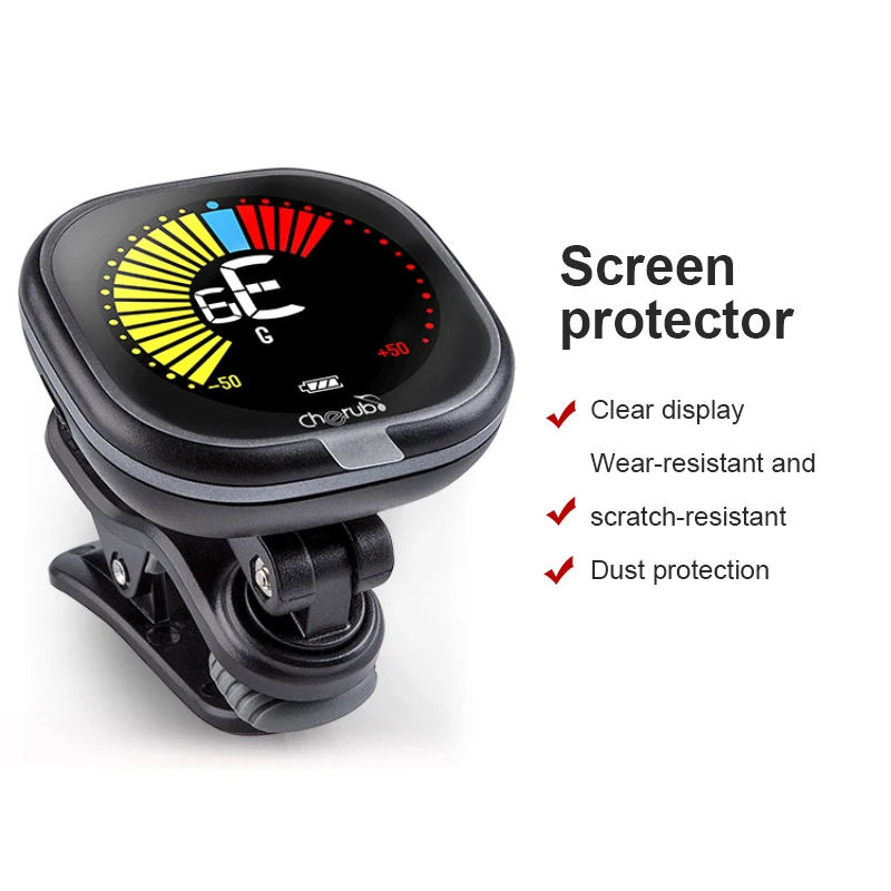 Гитарный тюнер Cherub WST-670 портативный хроматический перезаряжаемый зажим на