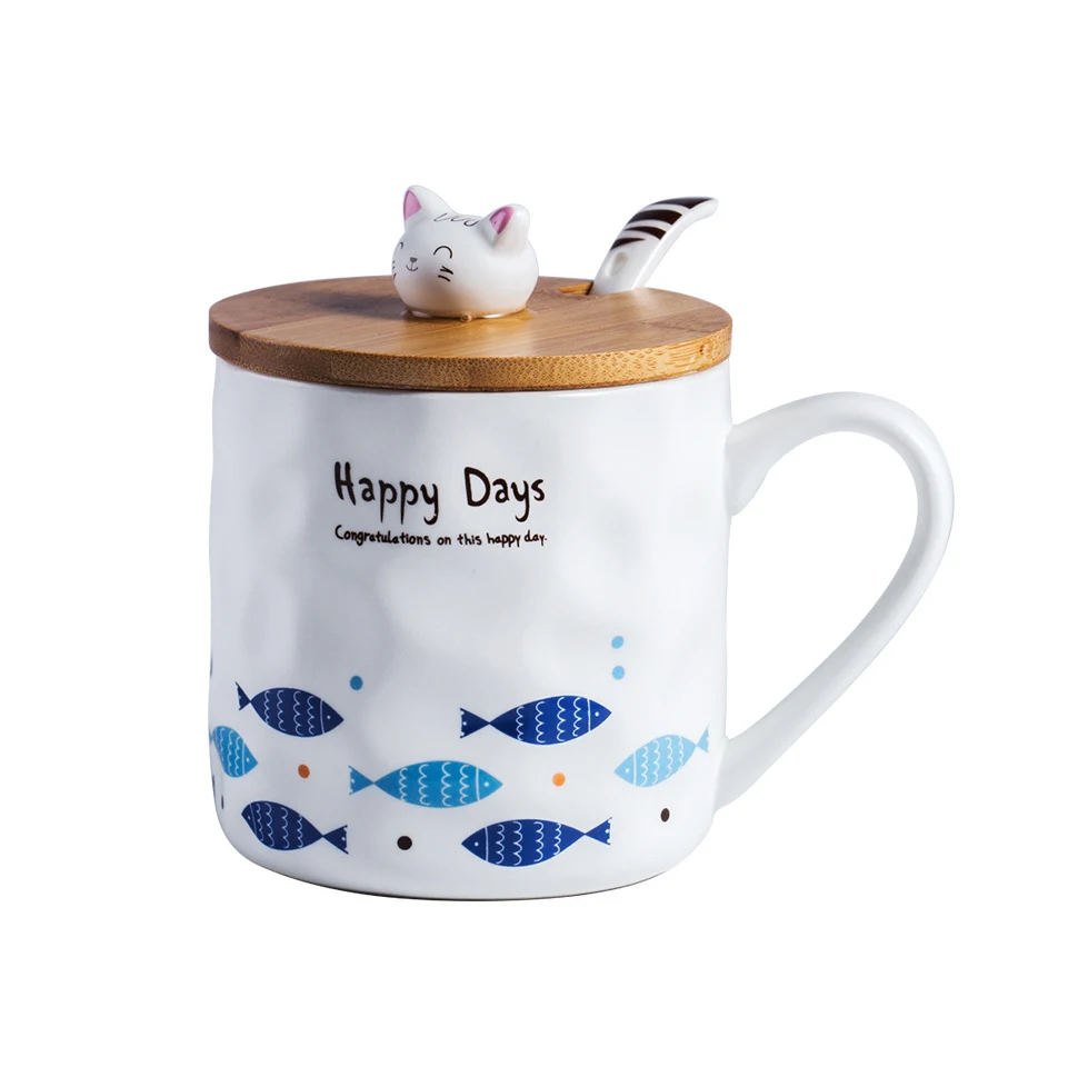 Персональная керамическая кофейная кружка с крышкой Креативные 3D Домашние