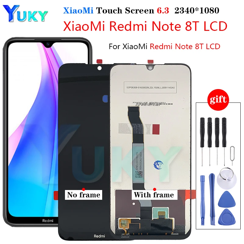

Original Black 6.3 inch NEW For Xiaomi Redmi Note 8T Global M1908C3XG LCD Display Touch Screen Digitizer Assembly Free Tools