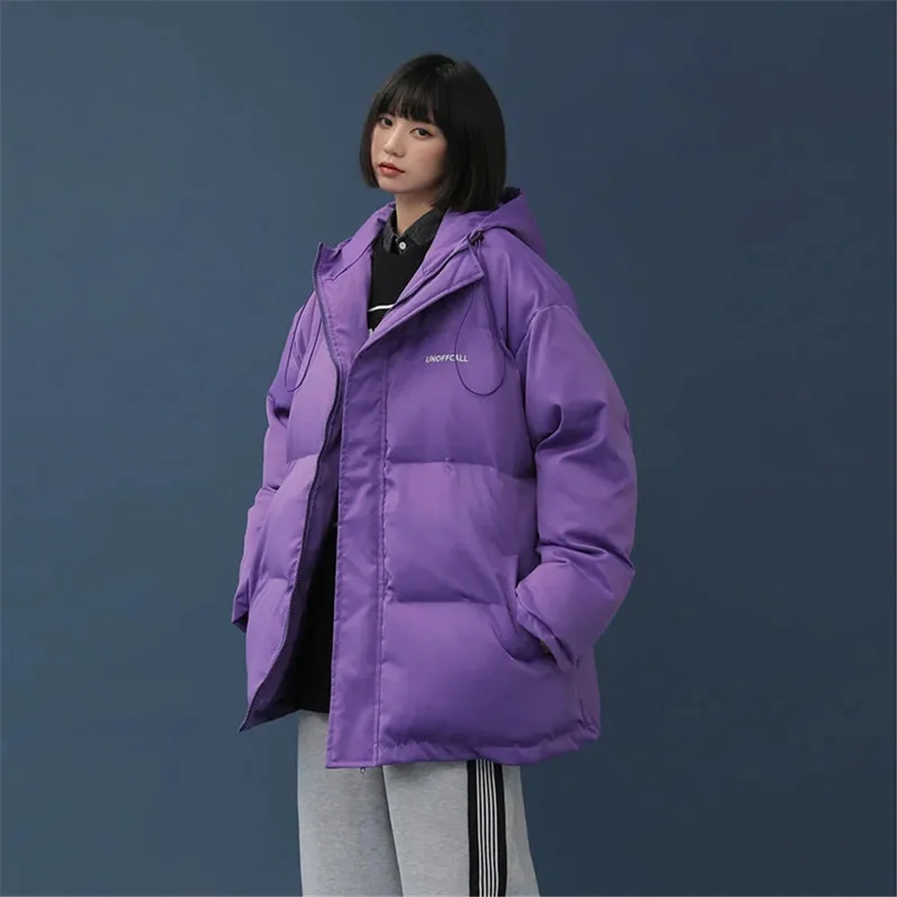 Зимняя теплая утепленная пуховая куртка в стиле Харадзюку женское свободное