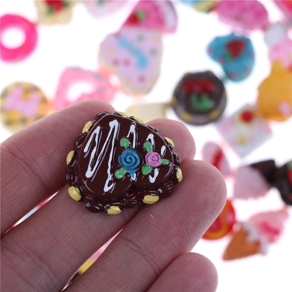 Kawaii 10pcs/lot Mini Play Food Cake Biscuit Donuts Dolls Miniature Pretend Toy For Accessories Random | Игрушки и хобби
