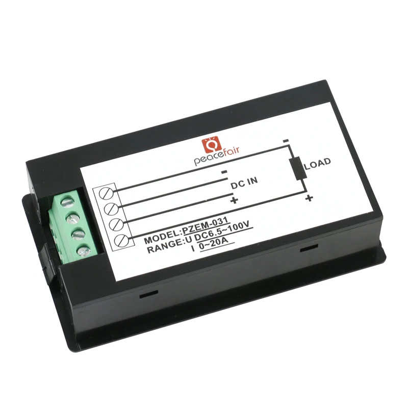 Цифровой ваттметр вольтметр амперметр постоянного тока 6 5-100 в 20 А 4 1 ЖК-дисплей