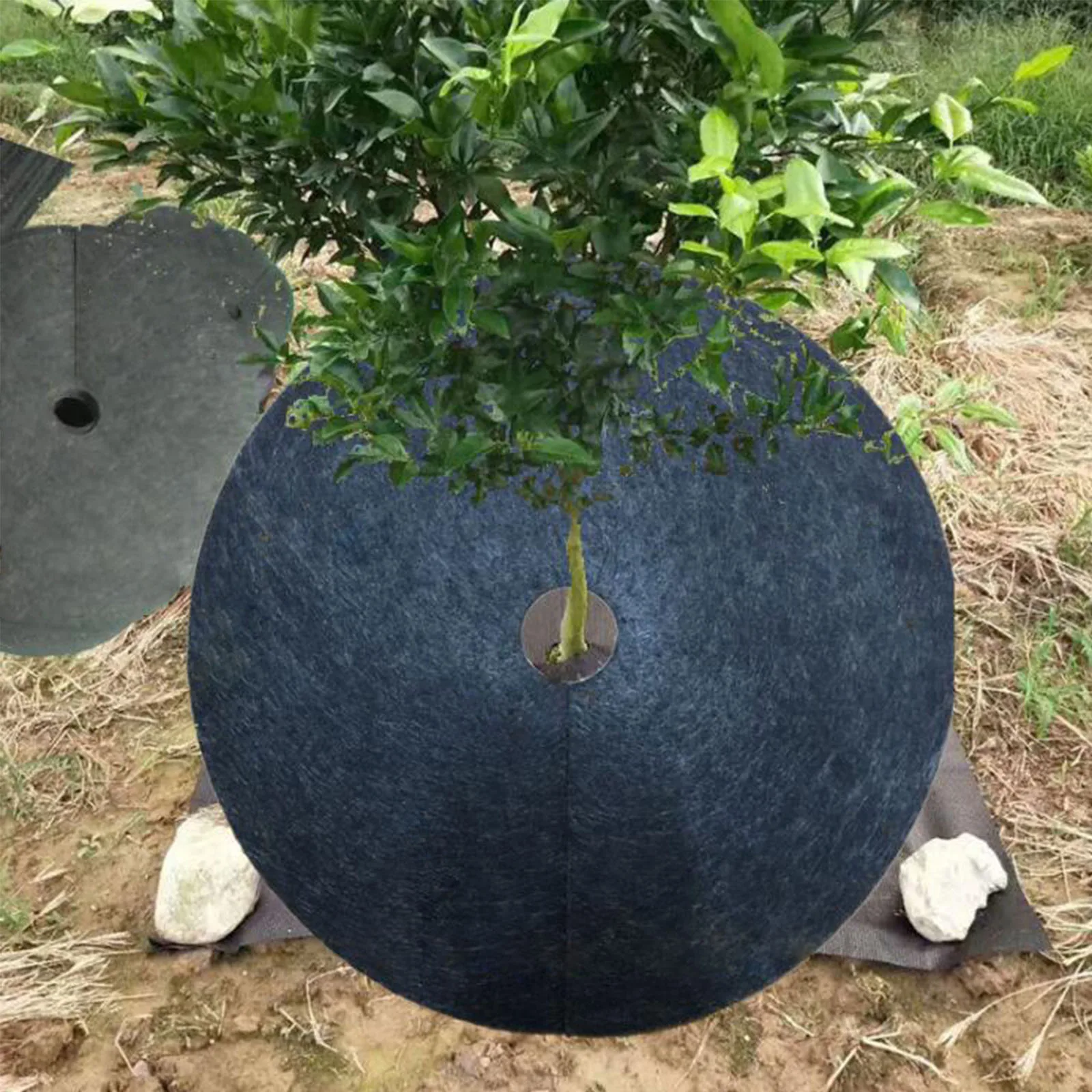 

2/6pcs Tree Protection Weed Mats Ecological Control Cloth Mulch Ring Round Weed Barrier Plant Cover for Indoor Outdoor Gardens