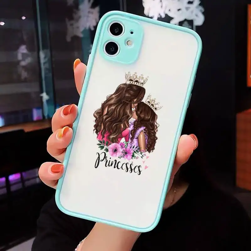 

Mother and baby child love Phone Case Clear Funda matte transparent For blue iPhone 7 8 x xs xr 11 12 pro plus max mini