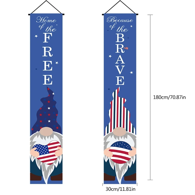 

1 Pair American Independence Day Couplets Festival Door Home Door Background Ornament Party Decor