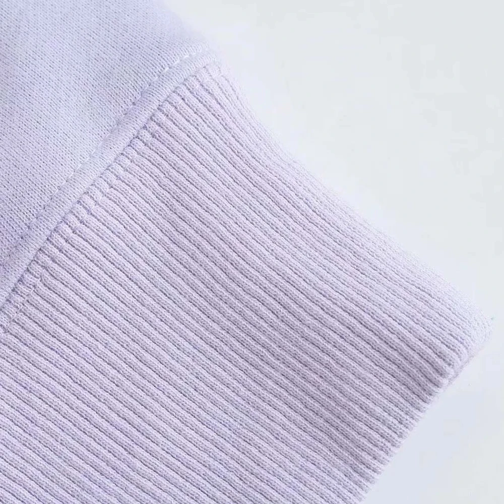 

Disney Sweatshirt Casual Loose Tops Print Fashion Stitch Little Monster Cartoon Vintage Women O-neck Long Sleeve Female Purple