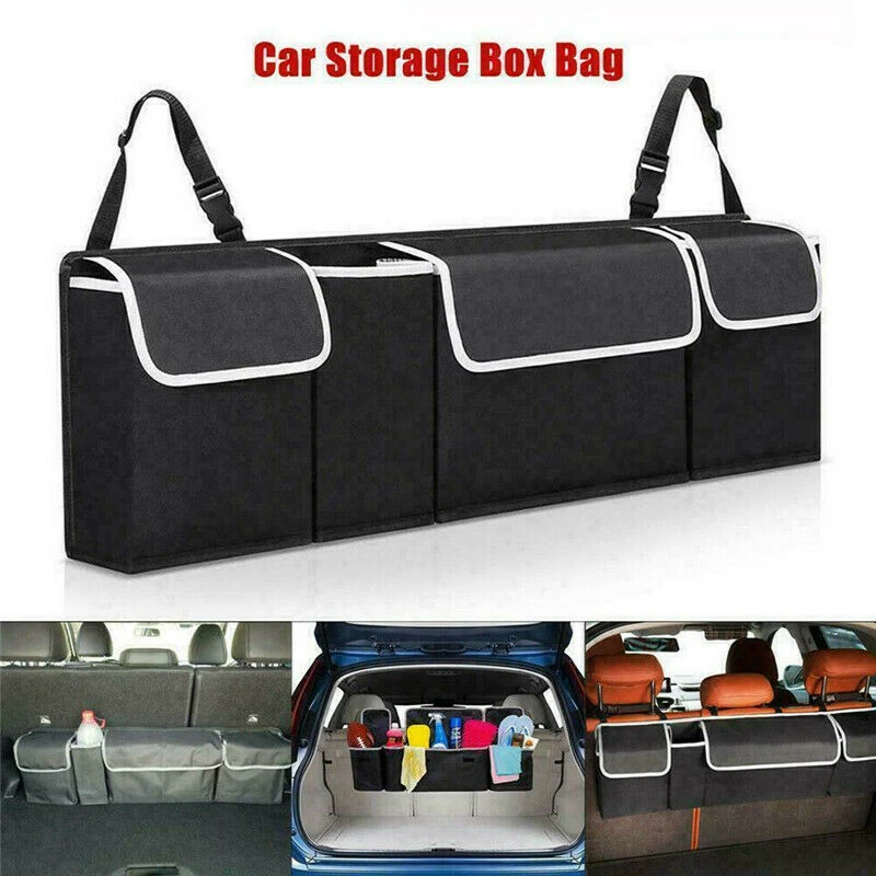 

Universal Car Trunk Organizer Adjustable Backseat Storage Bag Net High Capacity Multi-use Automobile Seat Back Organizers