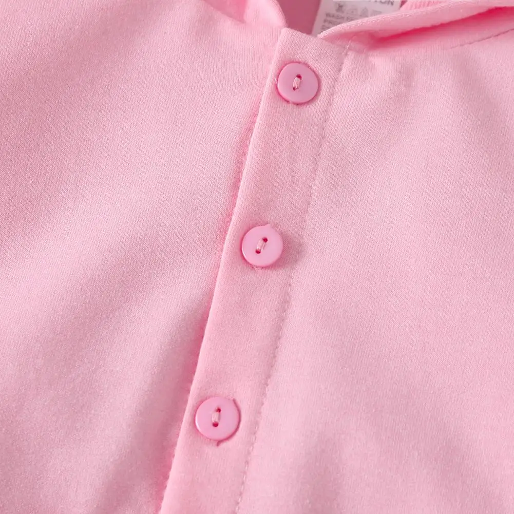 

Baby Boys Girls Rompers Comfort Soft Long Sleeve Personality Solid Single Breasted Korean Lovely Hooded Jumpsuits