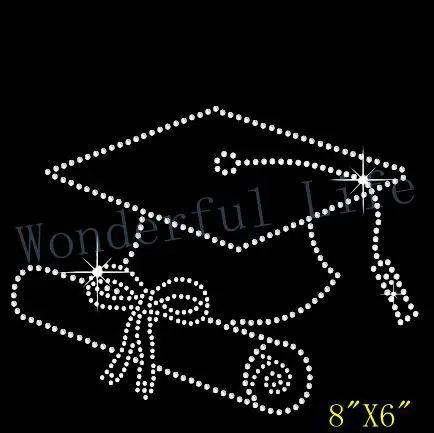 

Free Shipping School Rhinestone Diamante Transfer Hotfix Iron on Applique with Free Gift for Dress