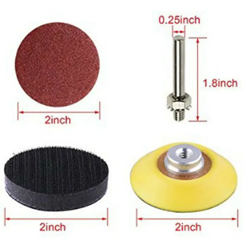 

200X 2Inch 80-3000 Grit Mixed Sander Sanding Discs Pads Polish Mat Sandpaper Set