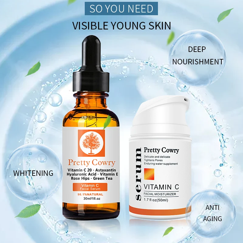 Довольно Cowry набор по уходу за кожей Увлажняющий Осветляющий анти-старения