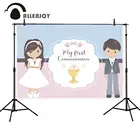 Фон для фотографирования детей Allenjoy с изображением моего первого причастия розового синего мальчика девочки крестина симпатичный фон для детского душа Декор Фотофон винил