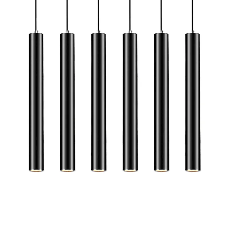 Светодиодная Подвесная лампа для кухонного островка длинная трубка украшение