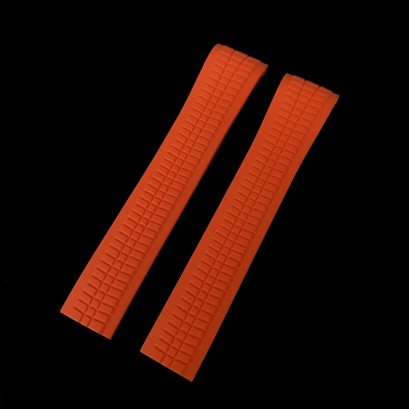 21mm Curved End Metal Pins Rubber Silicone Watch Band Fit For Patek PP Philippe AQUANAUT 5167A Black Brown Green Blue Soft Strap