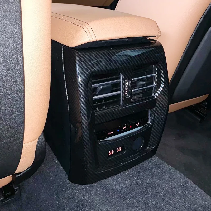 

For BMW 3 Series 2019-2020 G20 ABS Carbon Rear Row Armrest Box Air Outlet Vent Frame Trim 1Pc